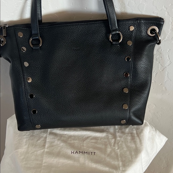 Hammitt Large Daniel Black Studded Leather Tote gunmetal - Picture 10 of 11